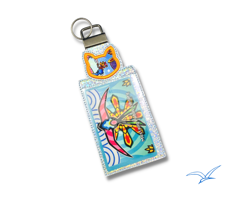 Cat Applique Key Fob Card Holder READ DESCRIPTION Crashing Waves Designs