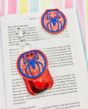 Spider Hero Magnetic Fold Over Bookmark and 1oz Applique Sanitizer Holder