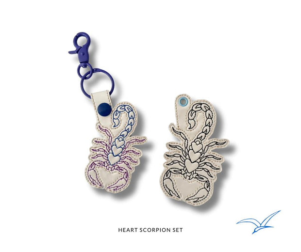 Heart Scorpion Snap Tab and Eyelet Set