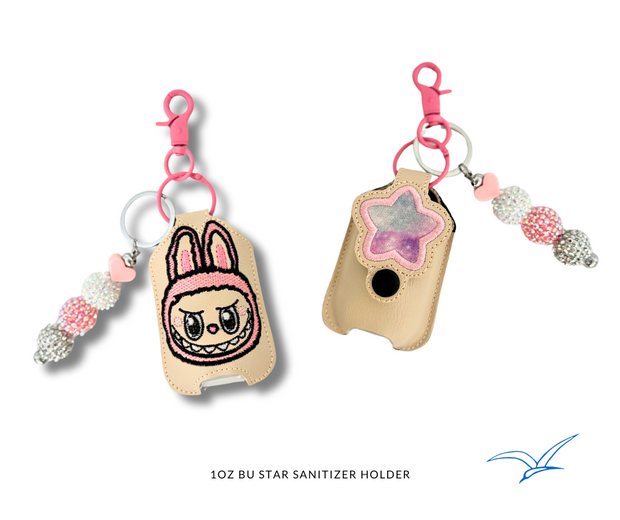Sketchy Bu Star Applique 1oz Sanitizer Holder