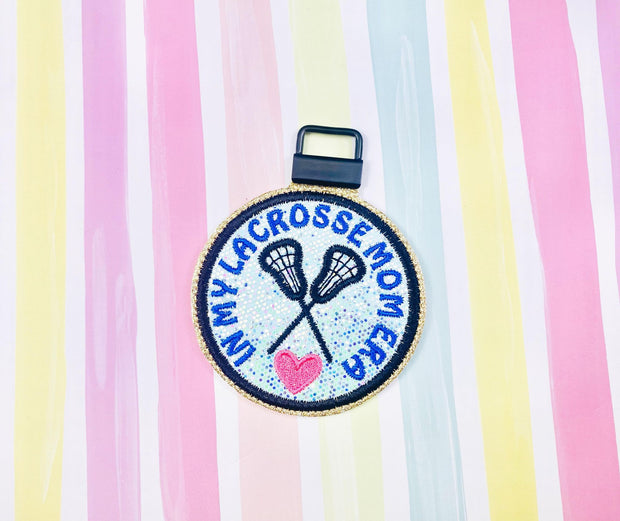 Lacrosse Mom ERA Applique Key Fob 1 inch hardware- Read Description