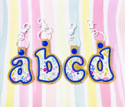 Groovy Complete Letter Alphabet Set Applique Snap Tab