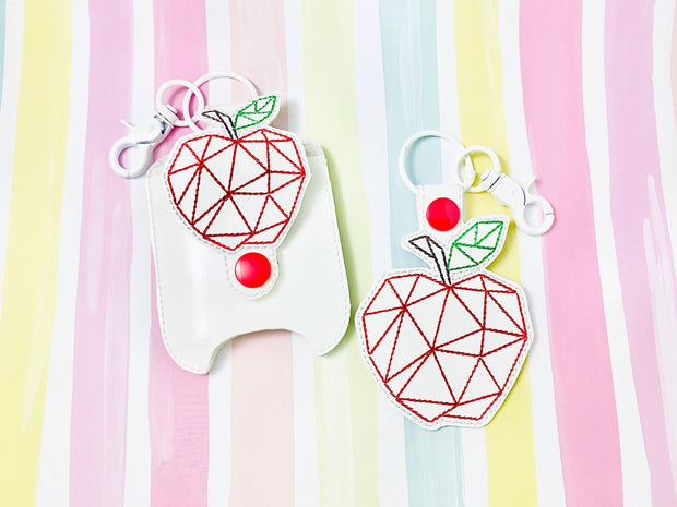 Geo Apple 2oz Applique Sanitizer Holder and Snap Tab Set