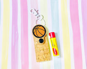 Basketball USB Holder/Lip Balm Snap Tab