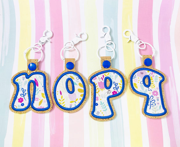 Groovy Complete Letter Alphabet Set Applique Snap Tab