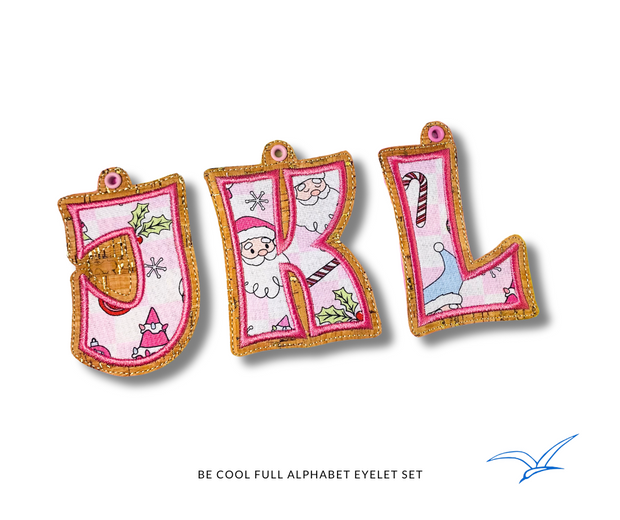 Be Cool Complete Applique Letter Set- Eyelet READ DESCRIPTION