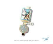 Sketchy Snowflake 2oz Applique Sanitizer Holder