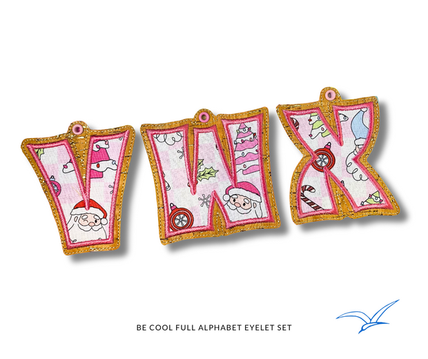 Be Cool Complete Applique Letter Set- Eyelet READ DESCRIPTION