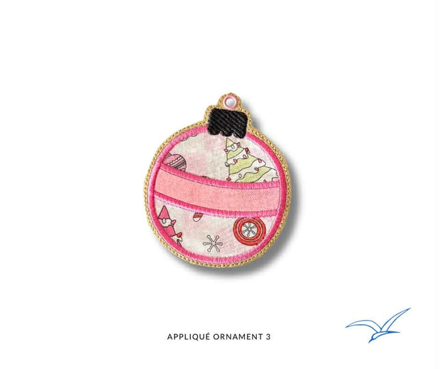 Applique Ornament 3 Circle Stripe