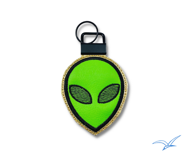 Alien Applique Key Fob 1 inch hardware- Read Description