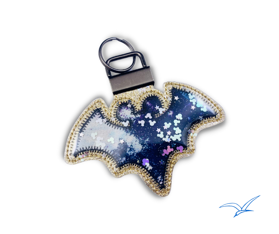 Zig Zag Bat Mouse Applique Key Fob 1 inch hardware- Read Description ...