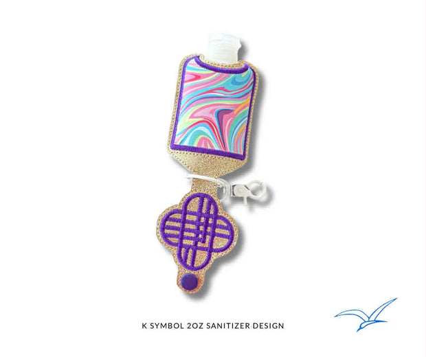 K Symbol 2oz Applique Sanitizer Holder