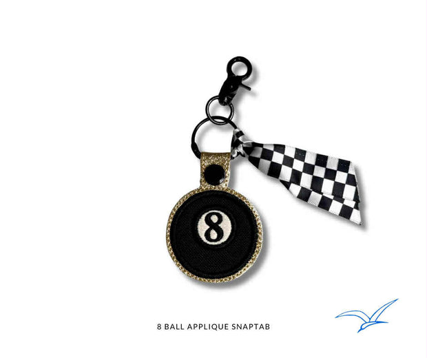 8 Ball Applique Snap Tab