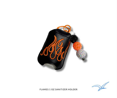 in the hoop flames sanitizer holder