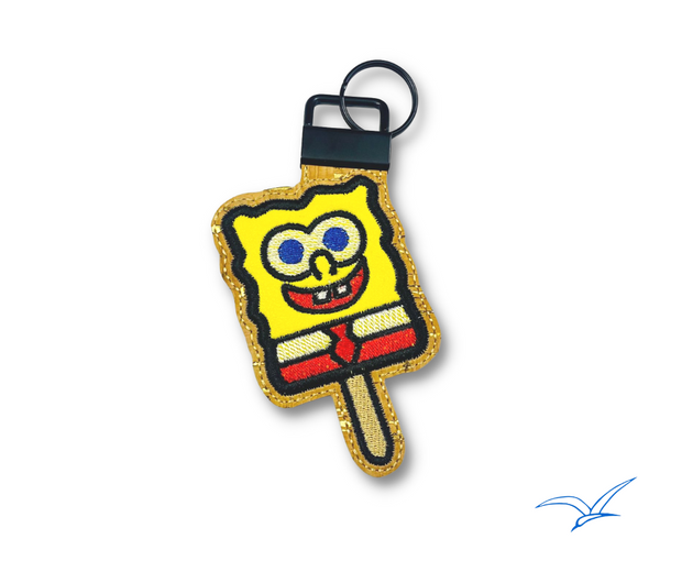 Sponge Pop Applique Key Fob 1 inch hardware- Read Description