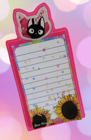 Cat Applique Note Pad Holder- 5x7 or larger hoops