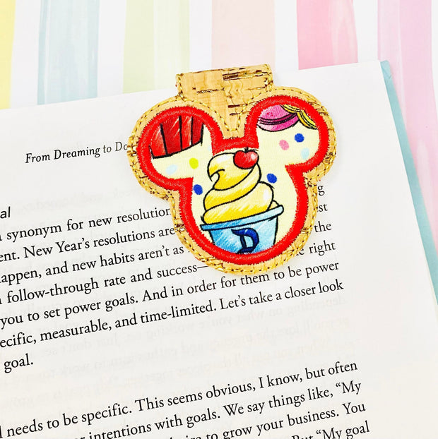 Mouse Applique Magnetic Fold Over Bookmark