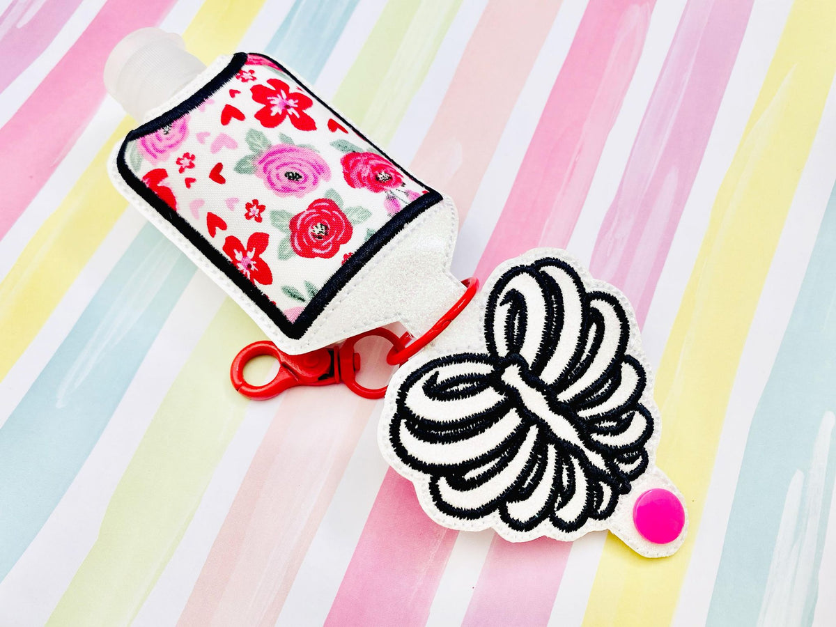 Rib Cage Heart 2oz Applique Sanitizer Holder – Crashing Waves Designs