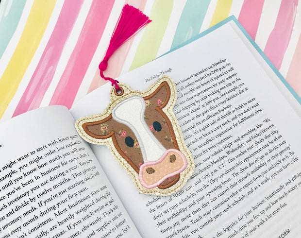 Cow Applique Bookmark Ornament
