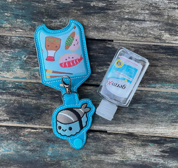 Sketchy Sushi Fish 2oz Applique Sanitizer Holder