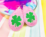 Sketchy Clover Snap Tab and Earrings Set