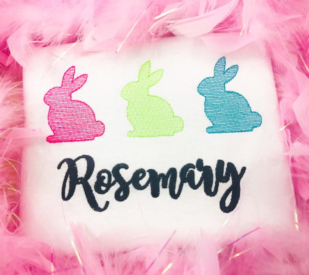 Sketchy Bunny Trio Embroidery Design