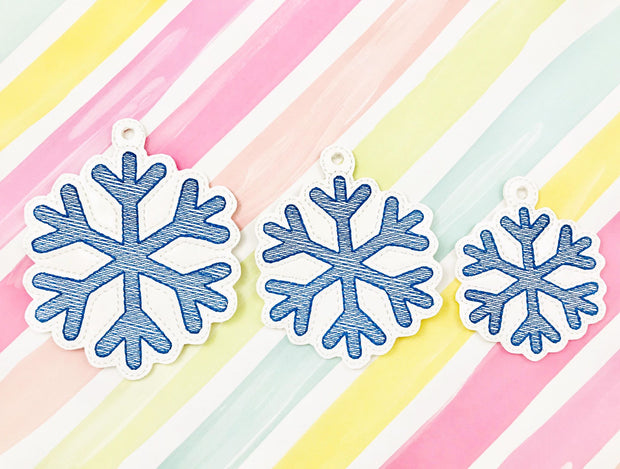 Sketchy Snowflake Ornament Set