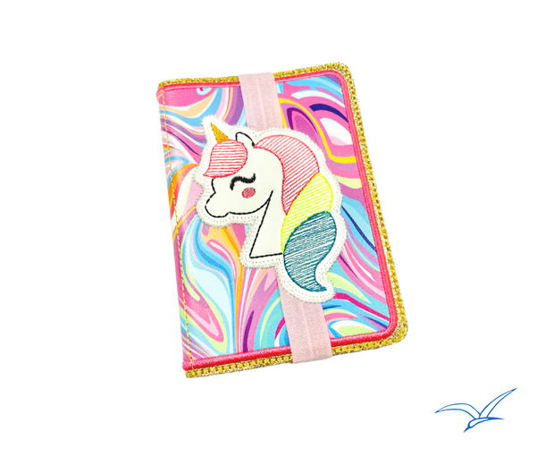 Sketchy Unicorn Mini Notebook Cover Applique Cover- 5x7 or larger hoops