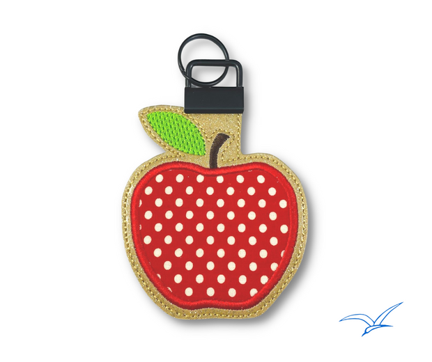 Apple Applique Key Fob 1 inch hardware- Read Description