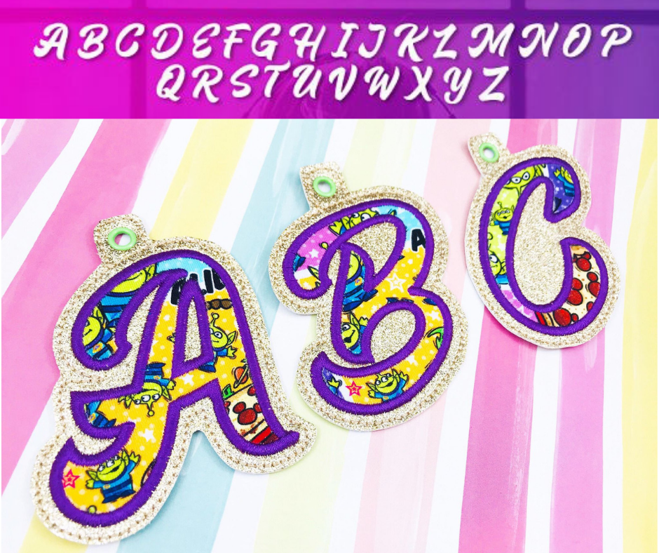 Fancy Complete Letter Set- Eyelet/ Zipper Pulls – Crashing Waves Designs