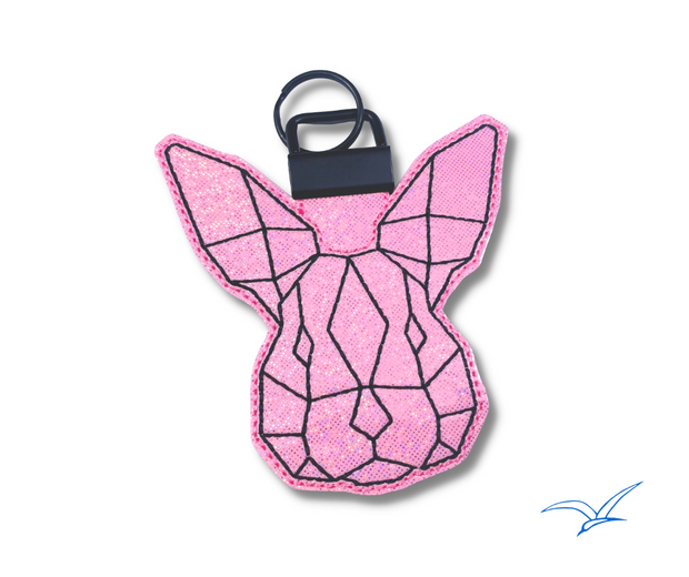 Geo Rabbit Key Fob 1 inch hardware- Read Description