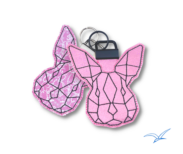 Geo Rabbit Key Fob 1 inch hardware- Read Description